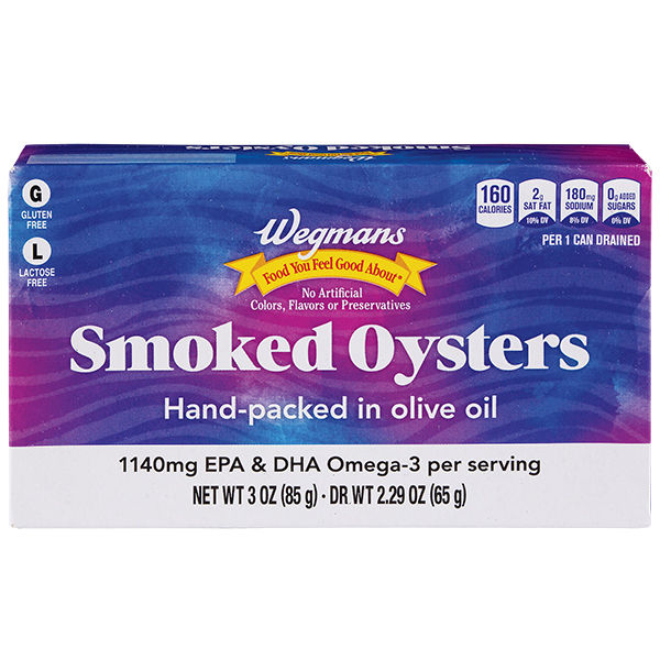 Wegmans Smoked Oysters in Olive Oil 3.75 oz