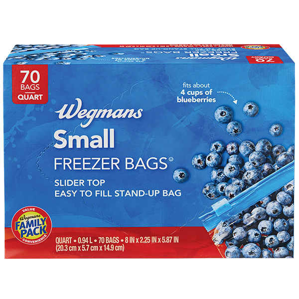 Wegmans Small Slider Top Freezer Bags Quart Size 70 Count Family Pack