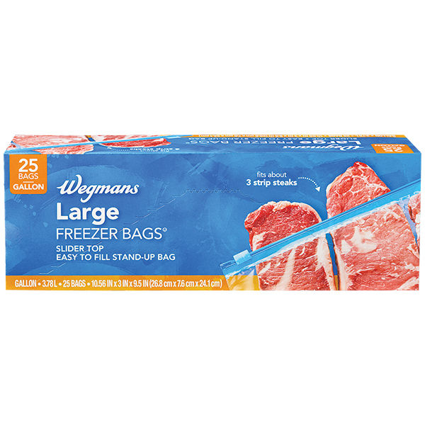 Wegmans Large Slider Top Freezer Bags Gallon Size 25 Count