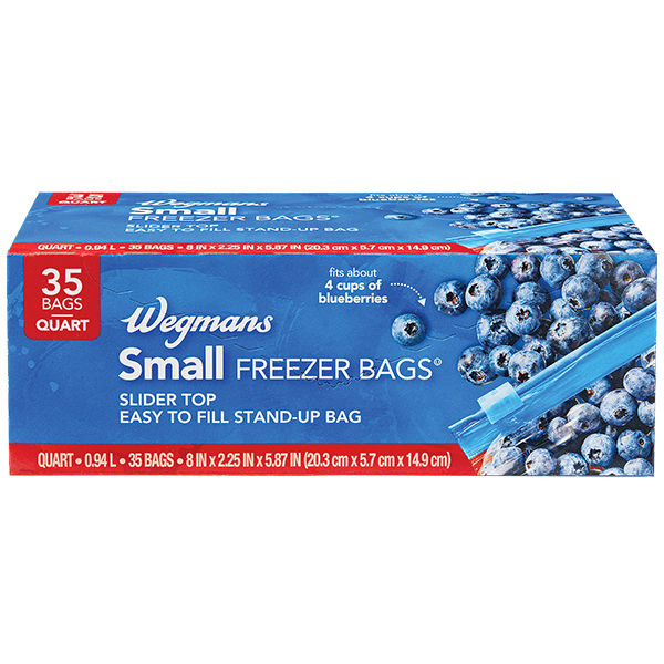 Wegmans Small Slider Top Freezer Bags Quart Size 35 Count