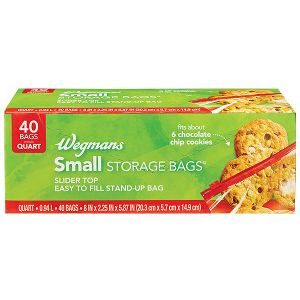 Wegmans Small Slider Top Storage Bags Quart Size 40 Count