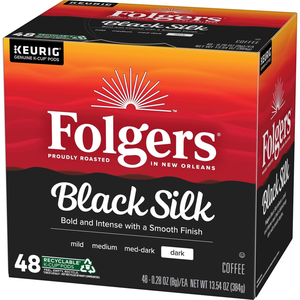 Folgers Black Silk Dark Roast Coffee Keurig K-Cup Pods 48 Count