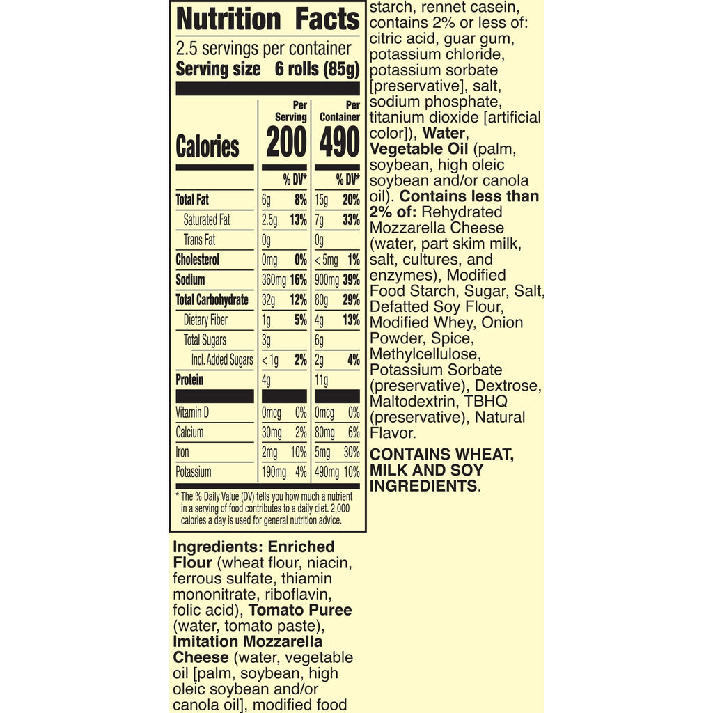 Totino's Cheese Pizza Rolls Frozen Snacks 15 Count 7.5 Oz