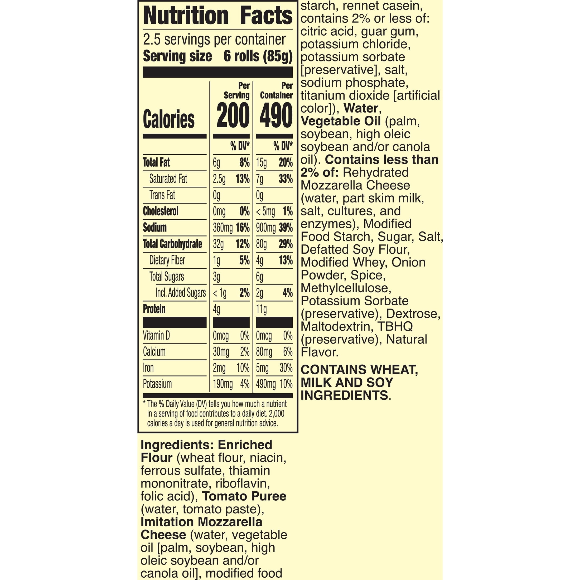 Totino's Cheese Pizza Rolls Frozen Snacks 15 Count 7.5 Oz