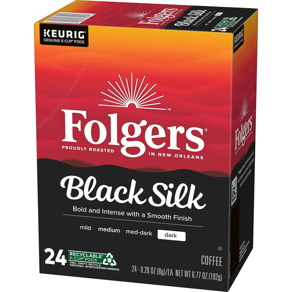 Folgers Black Silk Dark Roast Naturally Caffeinated K-Cup Coffee Pods 24 Count Box