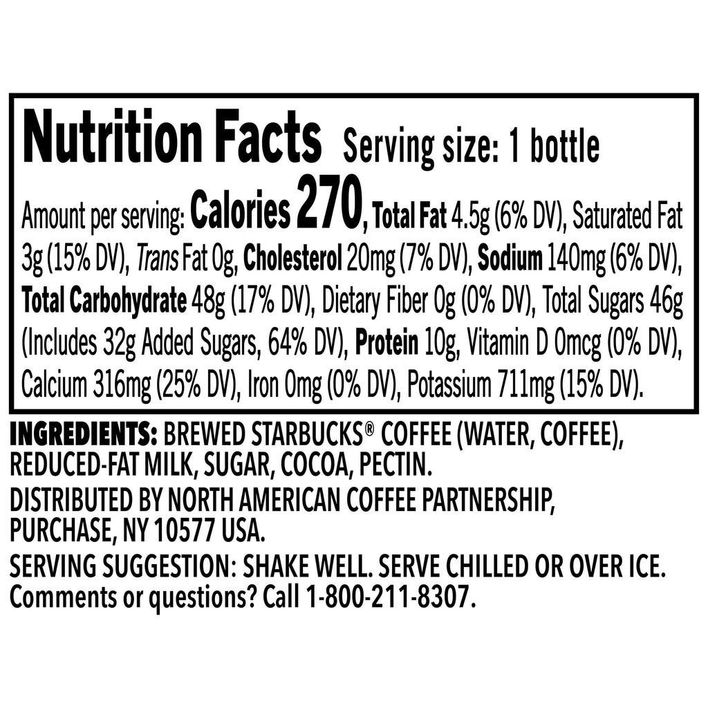 Starbucks Frappuccino Mocha Naturally Caffeinated Light Roast Chilled Coffee Drink 13.7 fl oz Bottle