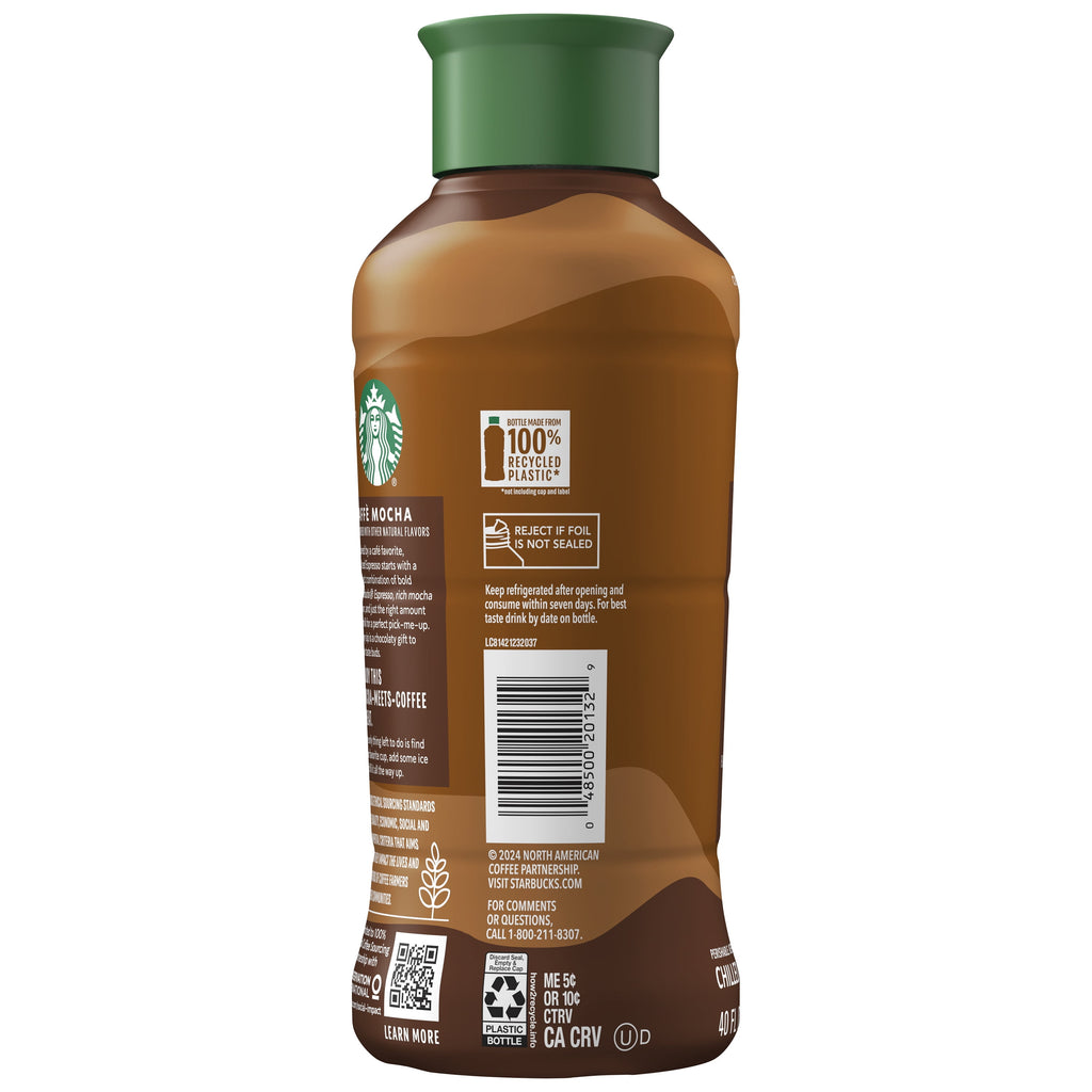 Starbucks Iced Espresso Caffè Mocha Flavored Premium Iced Coffee Drink 40 fl oz Bottle