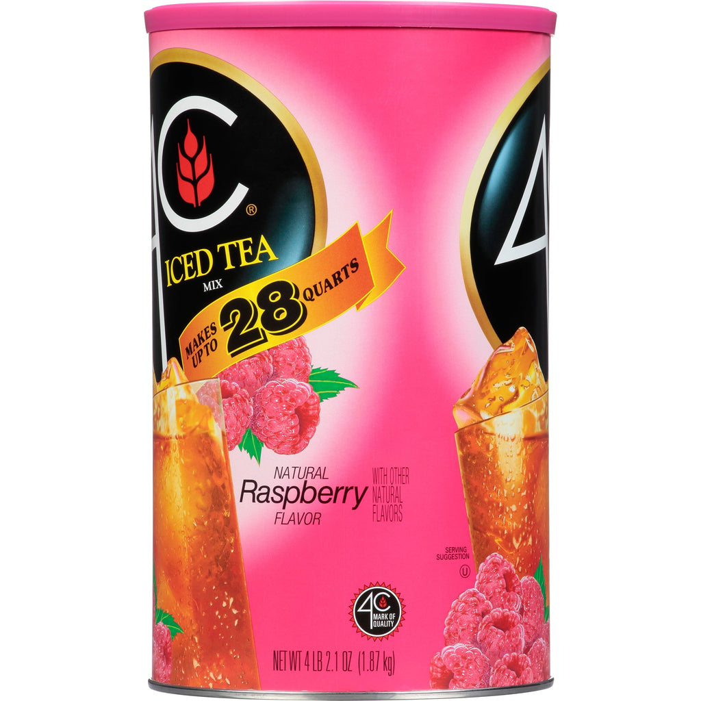 4C Raspberry Naturally Caffeinated Instant Iced Tea Mix 66.1 oz Canister