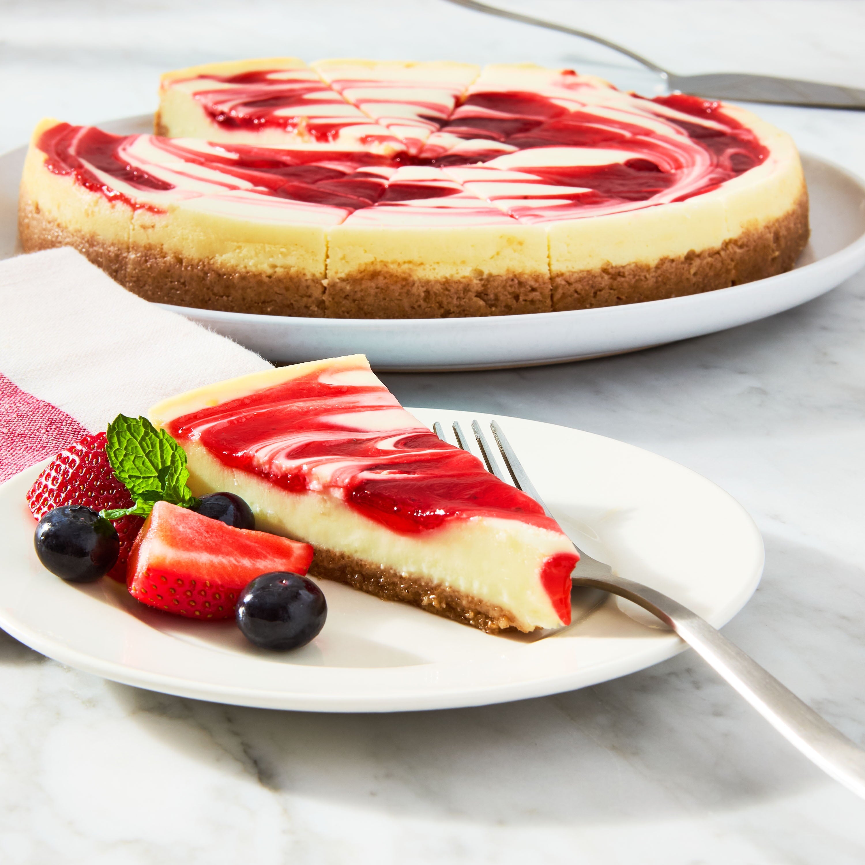 Strawberry Swirl Cheesecake 40 Oz 12 Count Freshness Guaranteed