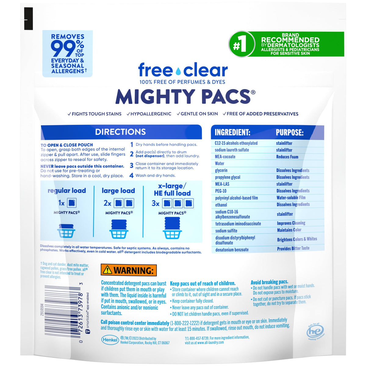 all free clear MIGHTY PACS The Original Laundry Detergent Pacs for Sensitive Skin 39 Count