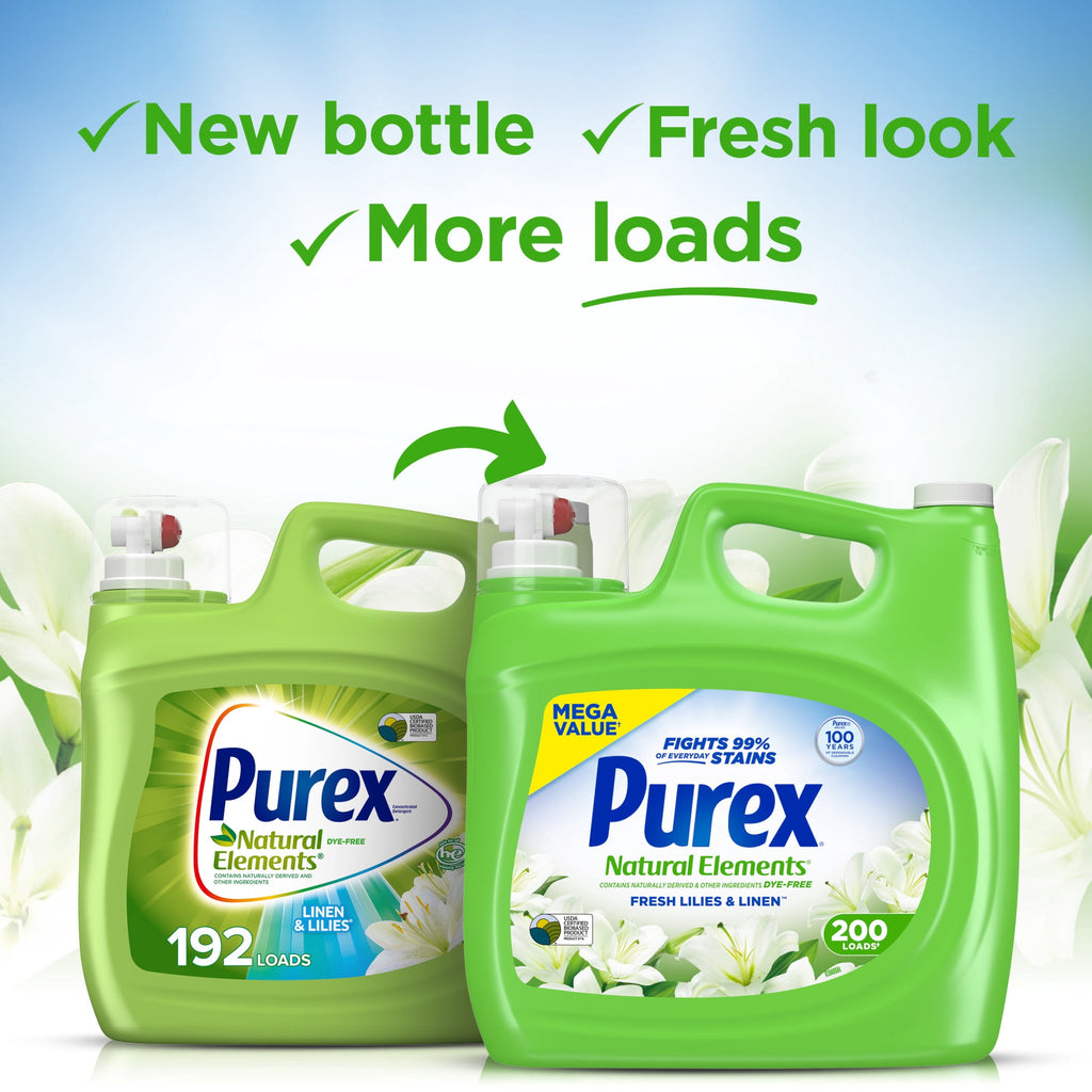 Purex Natural Elements Fresh Lilies & Linen Liquid Laundry Detergent 225 fl oz 200 Loads