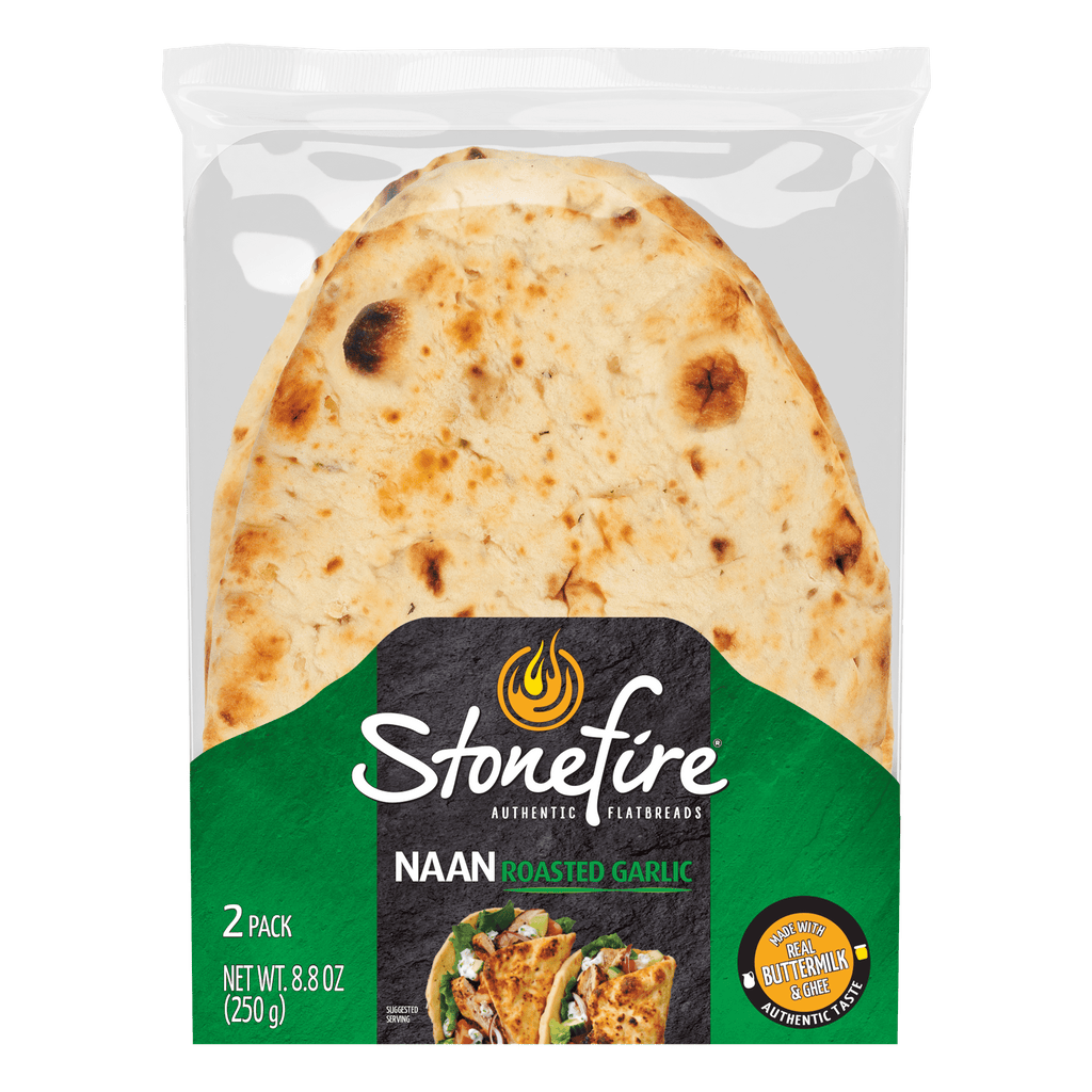 Stonefire Roasted Garlic Naan Bread 8.8 Oz 2 Count