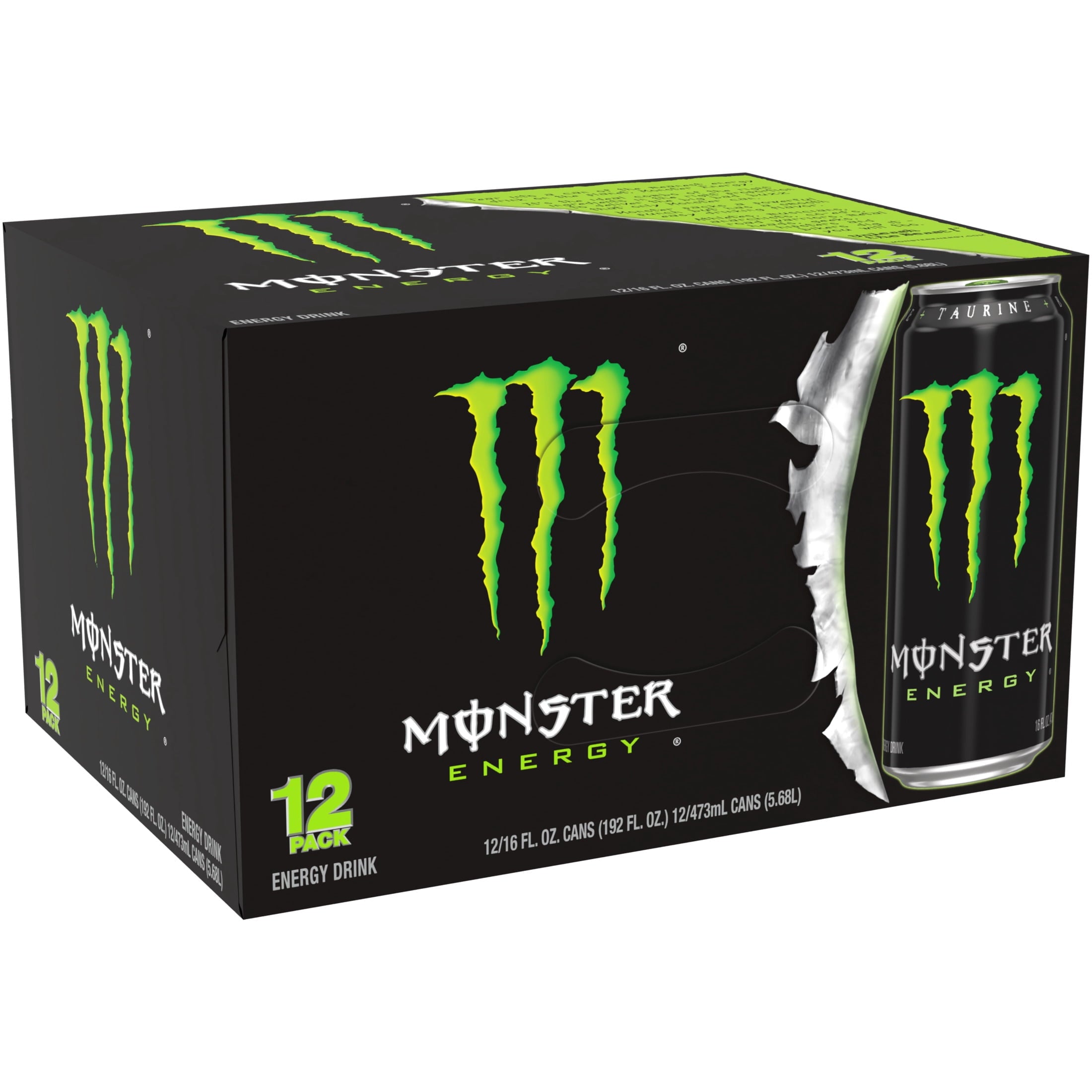 Monster Energy Original Energy Drink 16 fl oz 12 Pack Cans