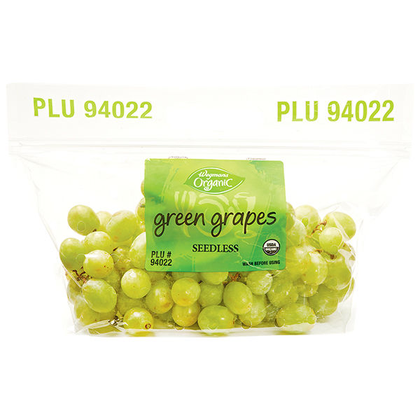 Wegmans Organic Green Seedless Grapes Bagged