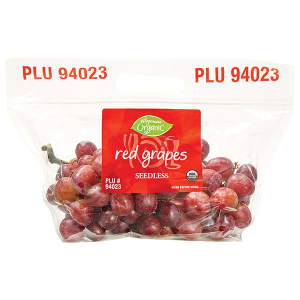 Wegmans Organic Red Seedless Grapes Bagged
