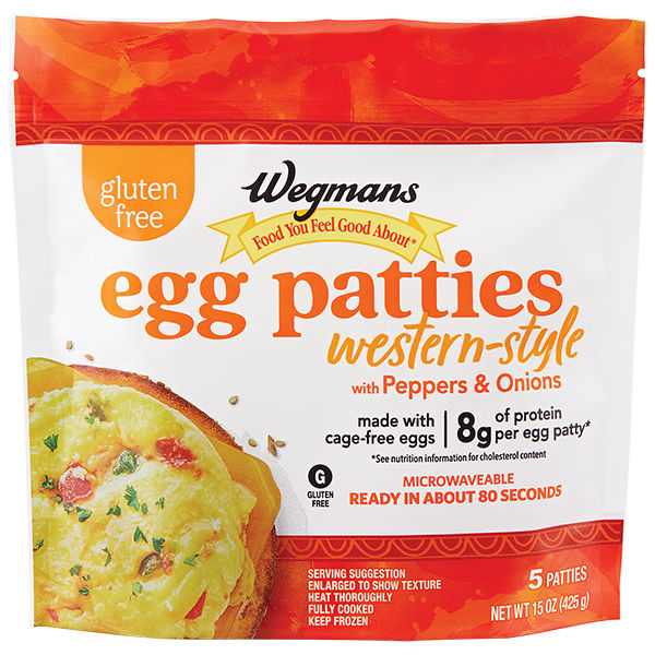 Wegmans Gluten Free Western-Style Egg Patties With Peppers & Onions 5 Count 8 Oz