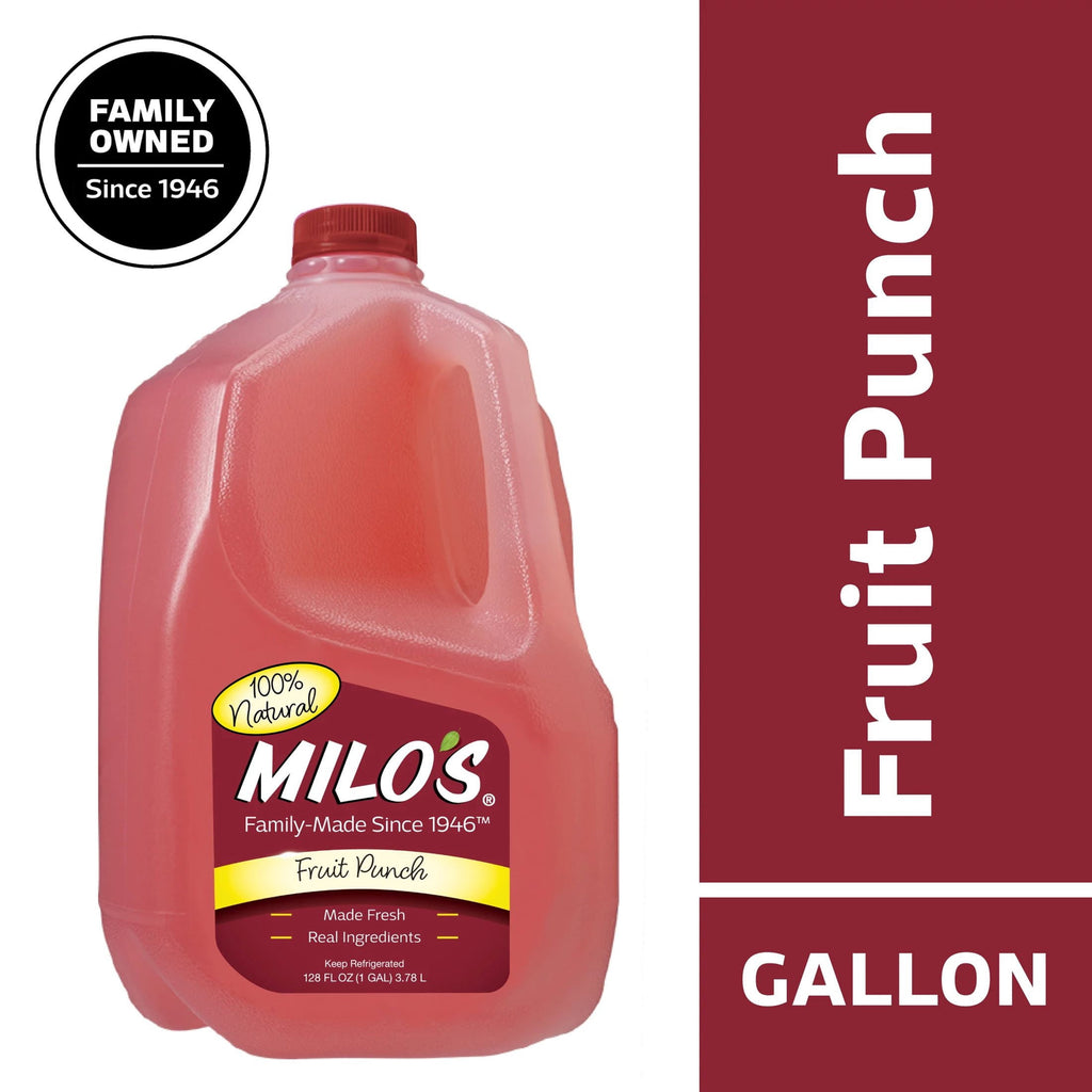 Milo's Fruit Punch 100% Natural Juice Drink Pulp-Free 128 fl oz