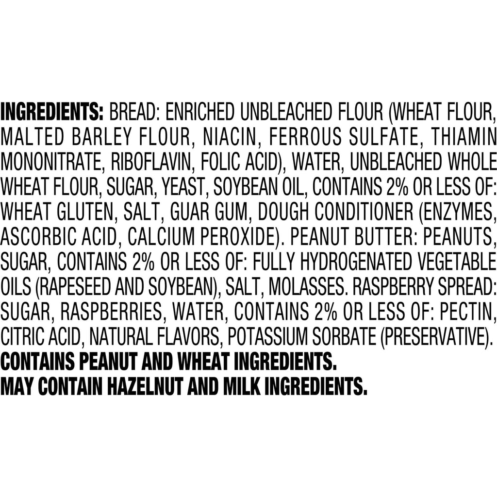 Smucker's Uncrustables Peanut Butter & Raspberry Spread Sandwiches Frozen 4 Count 8 Oz