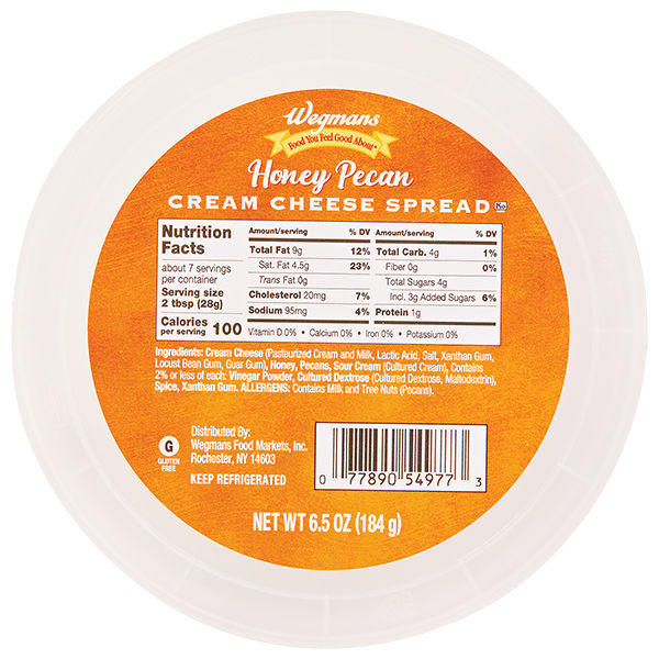Wegmans Honey Pecan Cream Cheese Spread 6.5 oz