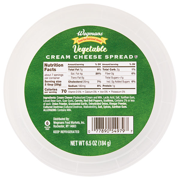 Wegmans Vegetable Cream Cheese Spread 6.5 oz