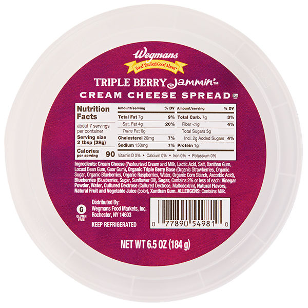 Wegmans Triple Berry Jammin' Cream Cheese Spread 6.5 oz