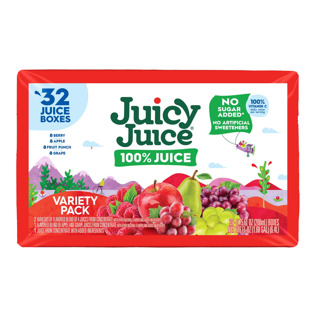Juicy Juice 100% Juice Variety Pack Juice Boxes 32 Count 6.75 fl oz