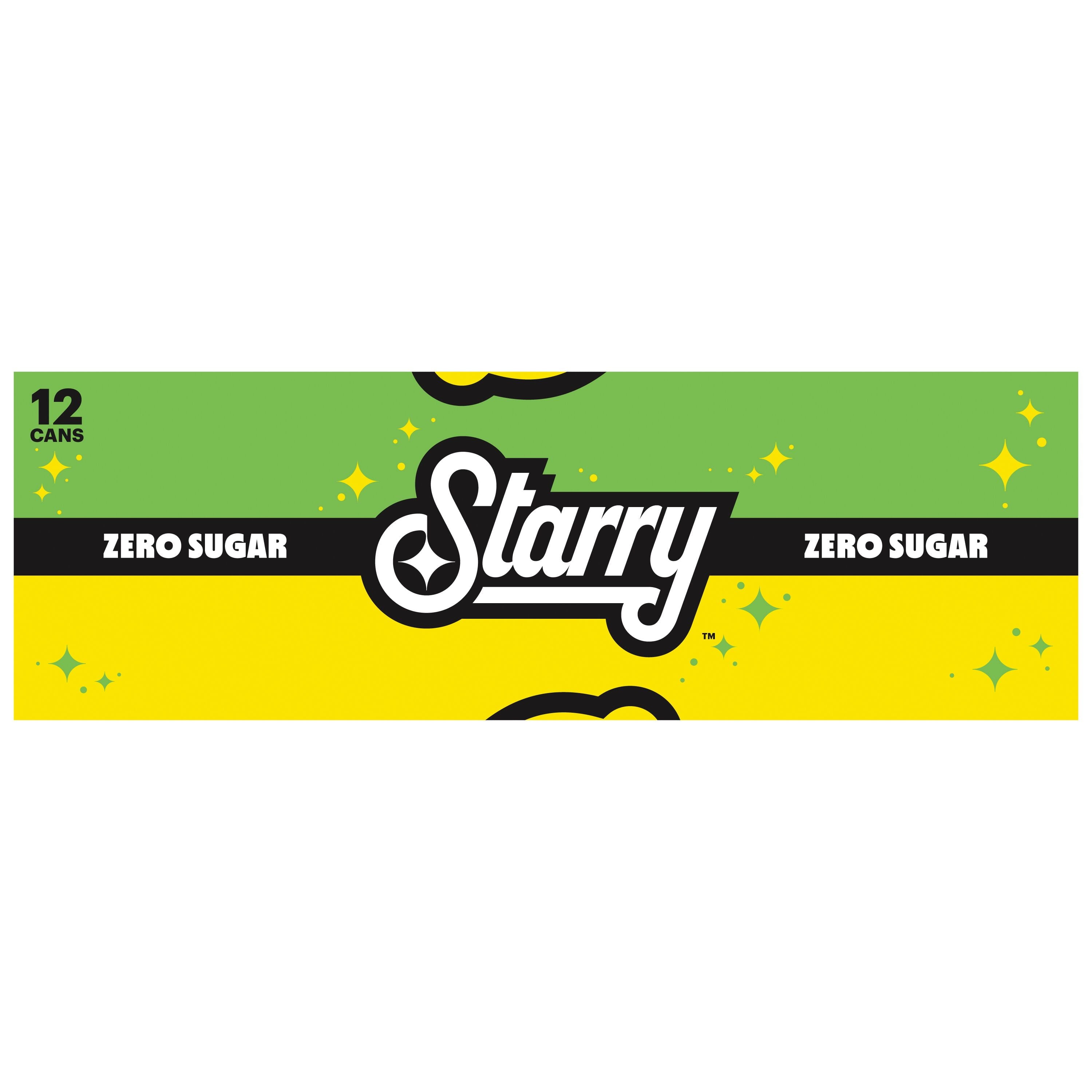 Starry Zero Sugar Lemon Lime Soda Pop Cans 12 Fl Oz 12 Pack