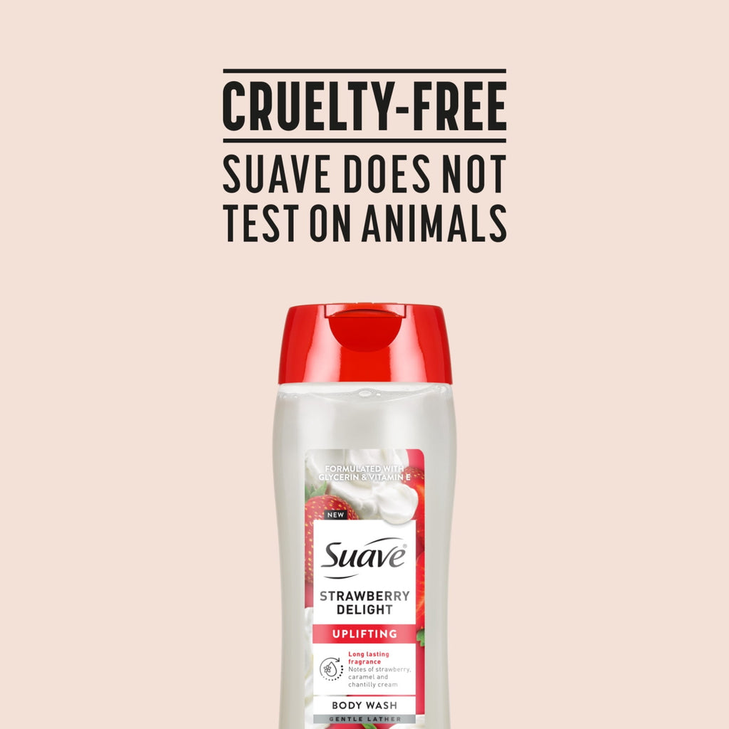 Suave Strawberry Delight Uplifting Body Wash with Glycerin & Vitamin E 18 fl oz