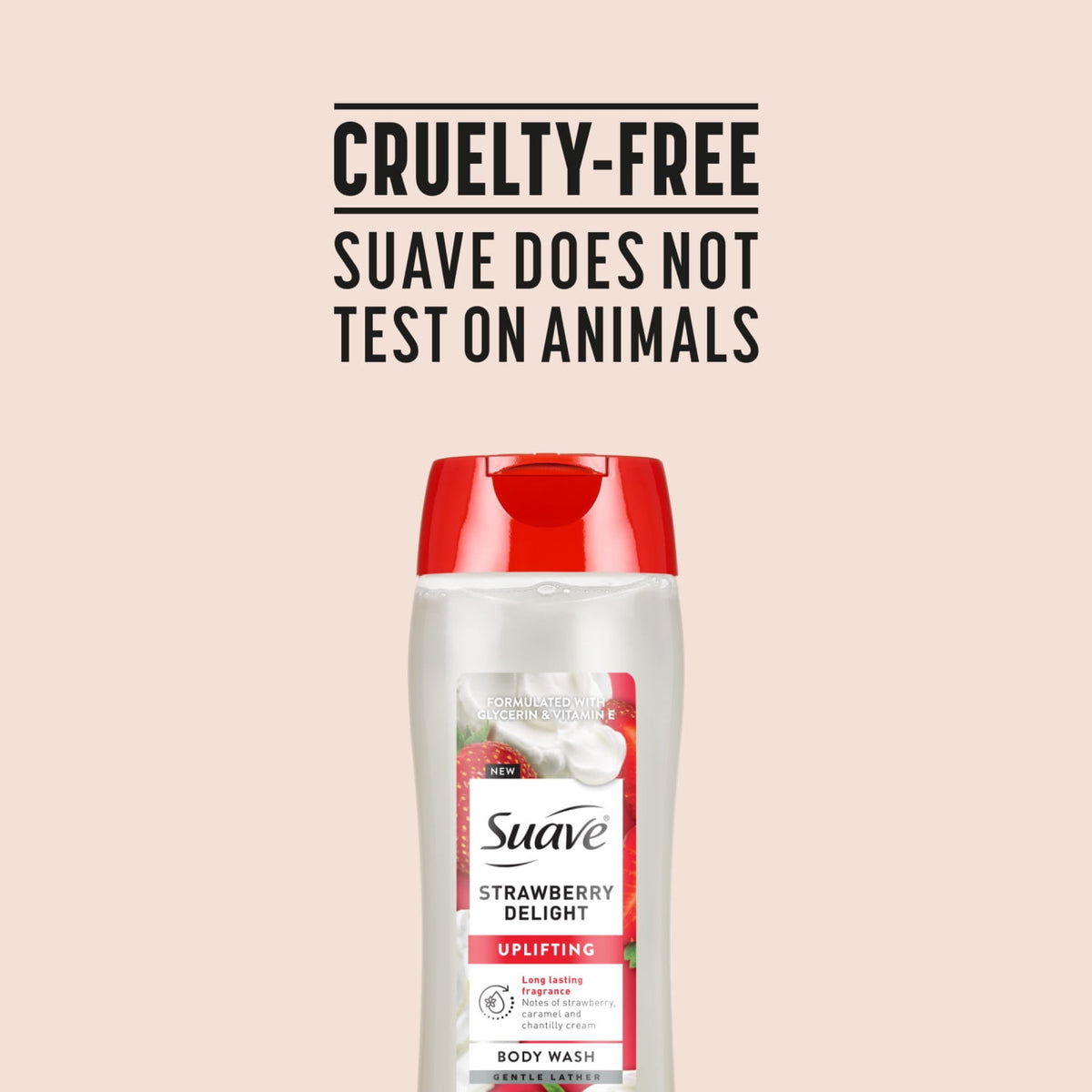 Suave Strawberry Delight Uplifting Body Wash with Glycerin & Vitamin E 18 fl oz