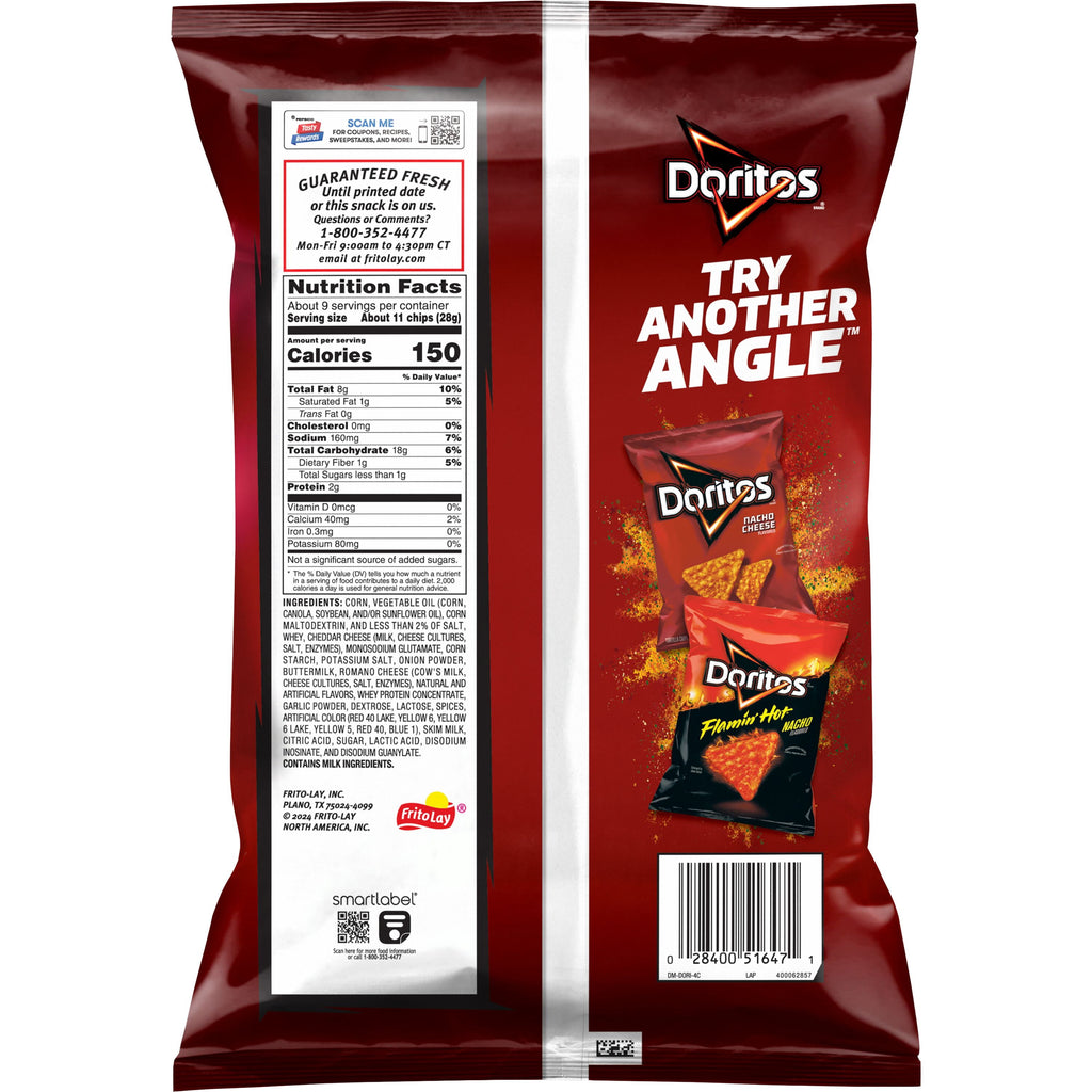 Spicy Nacho Flavored Tortilla Chips 9.25 Oz Doritos