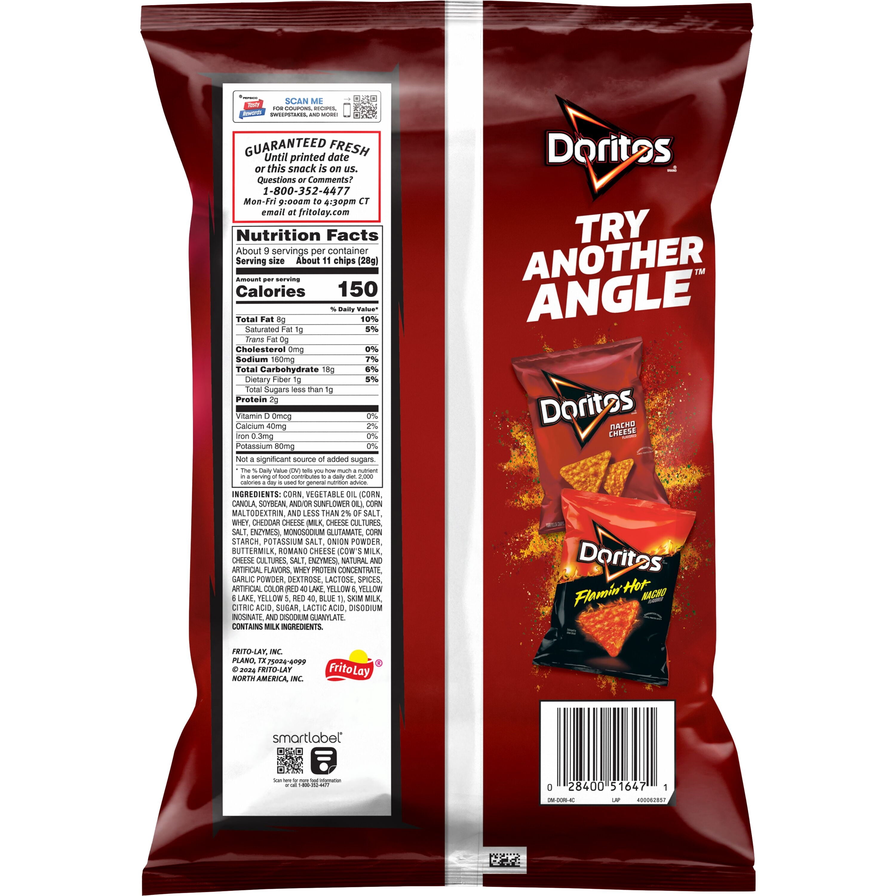 Spicy Nacho Flavored Tortilla Chips 9.25 Oz Doritos