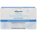 Wegmans Free & Clear Fabric Softener Sheets 80 Ct