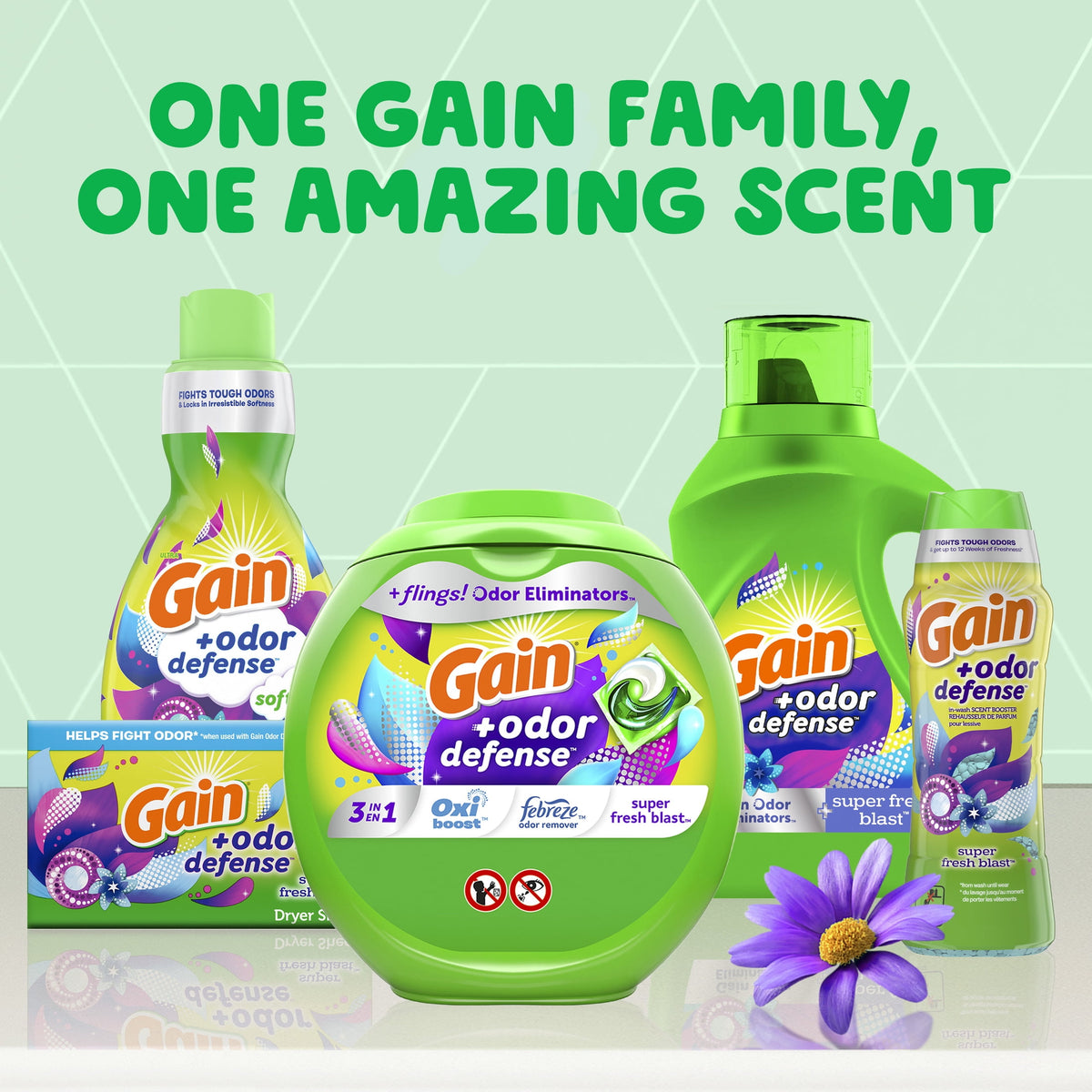 Gain Odor Defense Liquid Fabric Softener Super Fresh Blast 100 fl oz 136 Loads