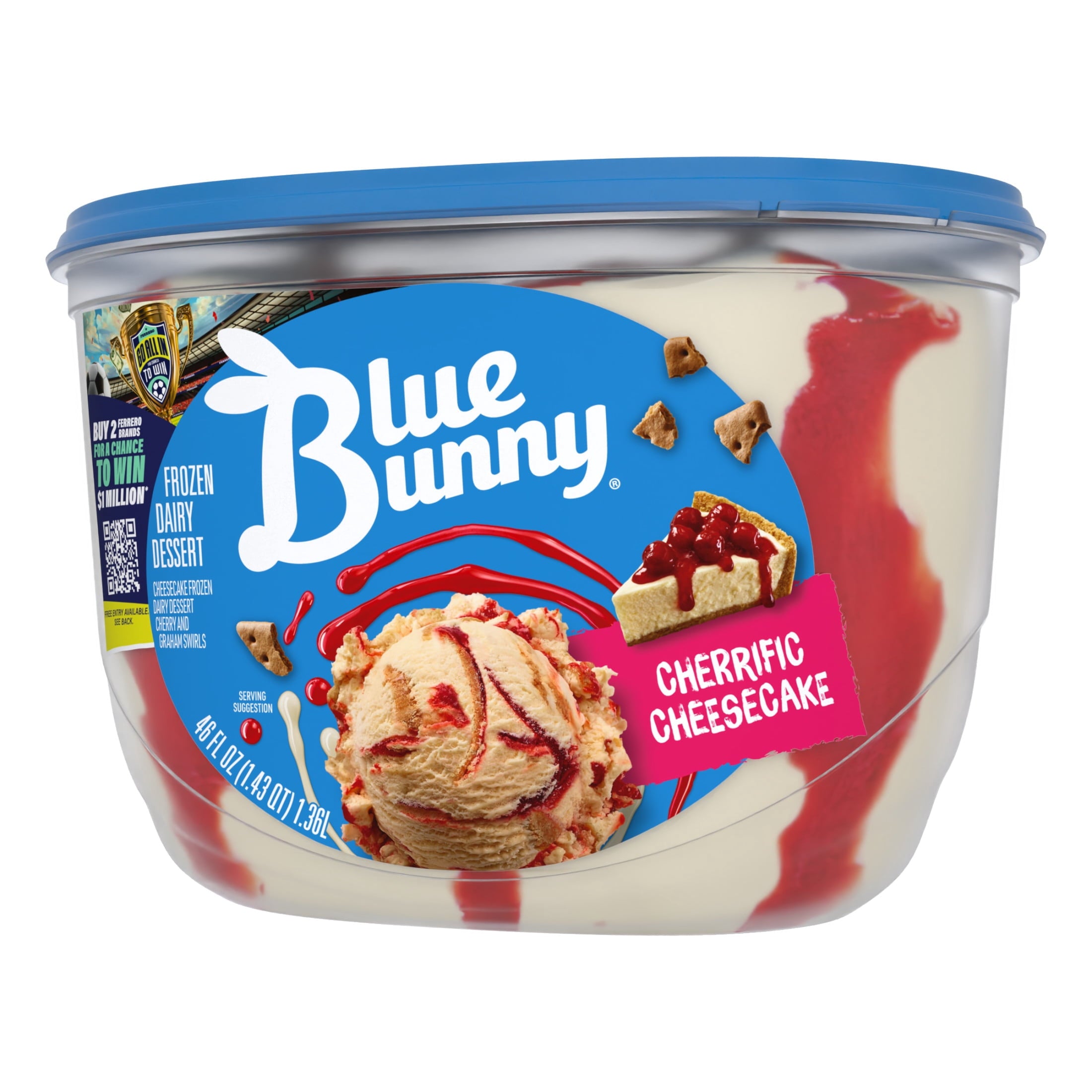 Blue Bunny Cherrific Cheesecake Premium Frozen Dessert 46 Fl Oz Tub