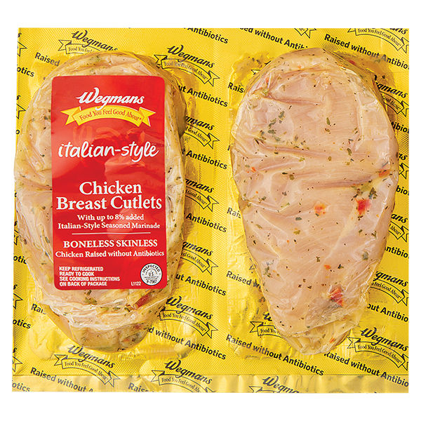 Wegmans Italian-Style Boneless Skinless Chicken Breast Cutlets 1.29 lbs