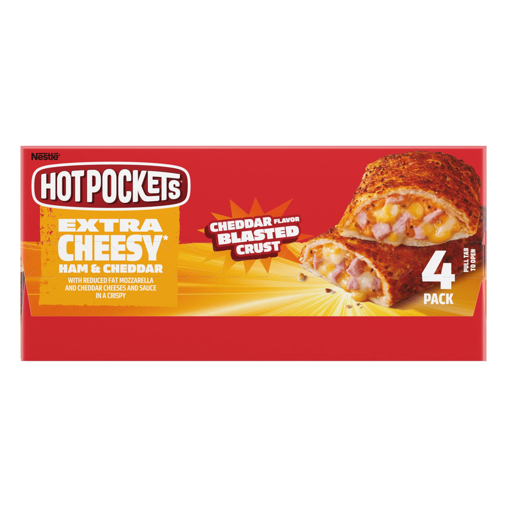Hot Pockets Ham And Cheddar Extra Cheesy Frozen Sandwich 4 Pack 17 Oz