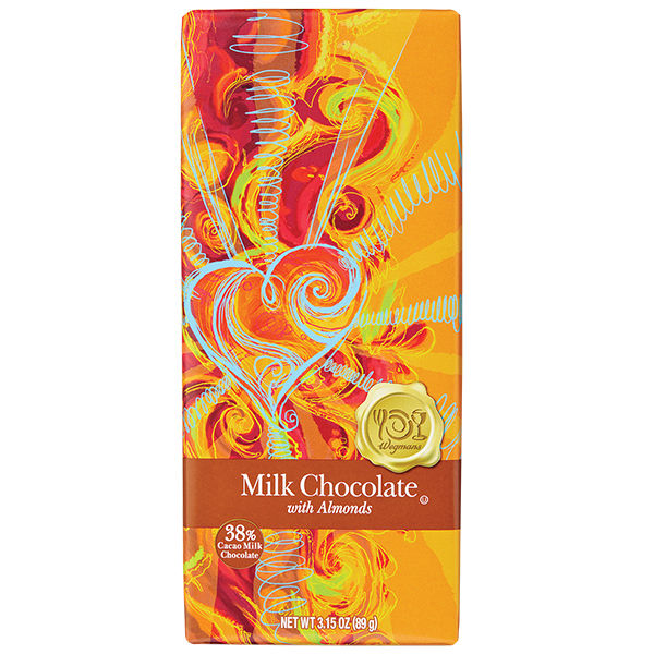 Wegmans Milk Chocolate Bar with Almonds 3.15 Oz
