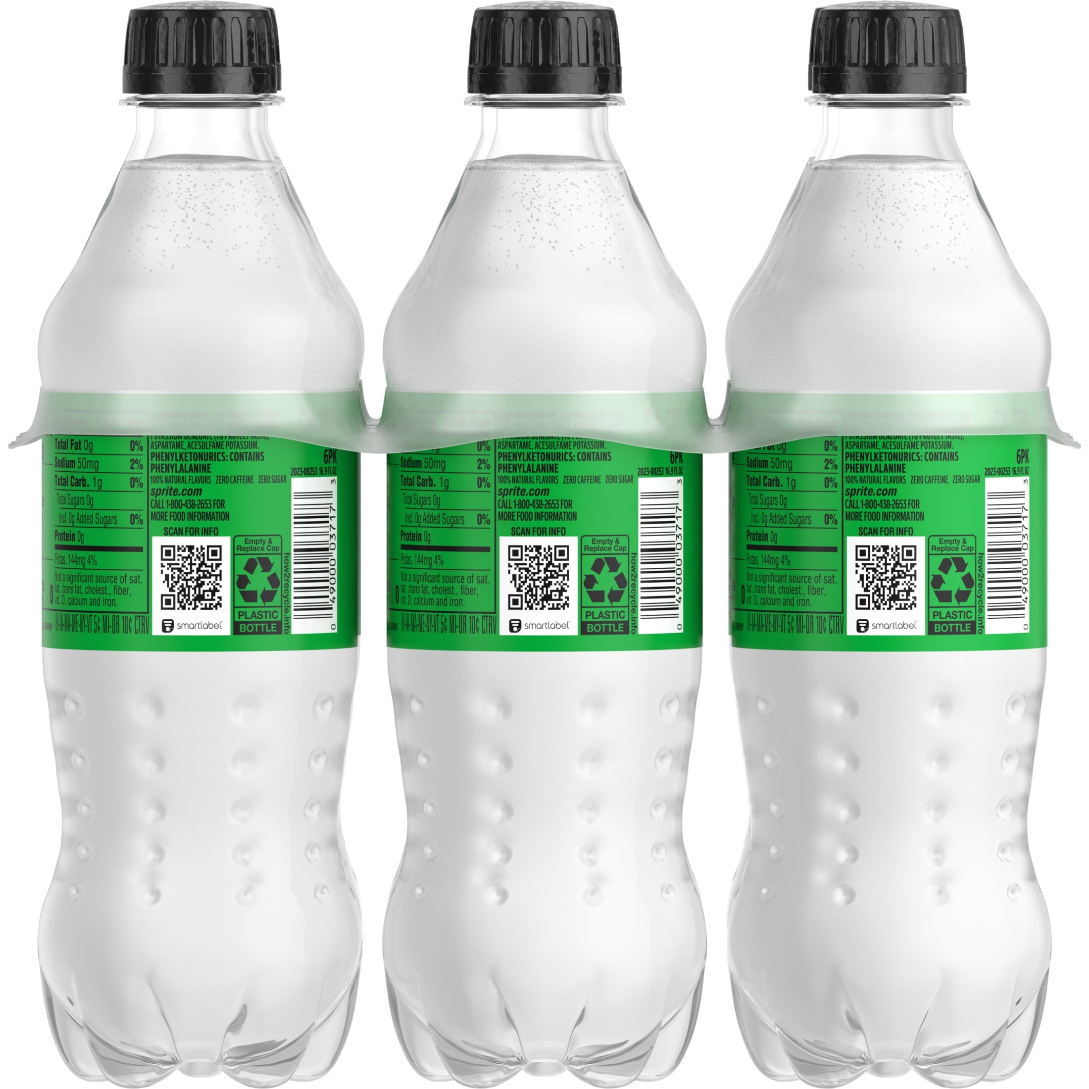 Sprite Zero Sugar Lemon-Lime Caffeine Free Soda Pop Bottles 16.9 Fl Oz 6 Pack