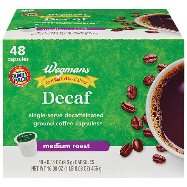 Wegmans Decaf Medium Roast Coffee Capsules Family Pack 48 Count