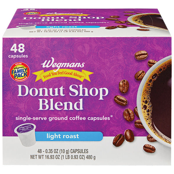 Wegmans Donut Shop Blend Coffee Capsules Family Pack 48 Count