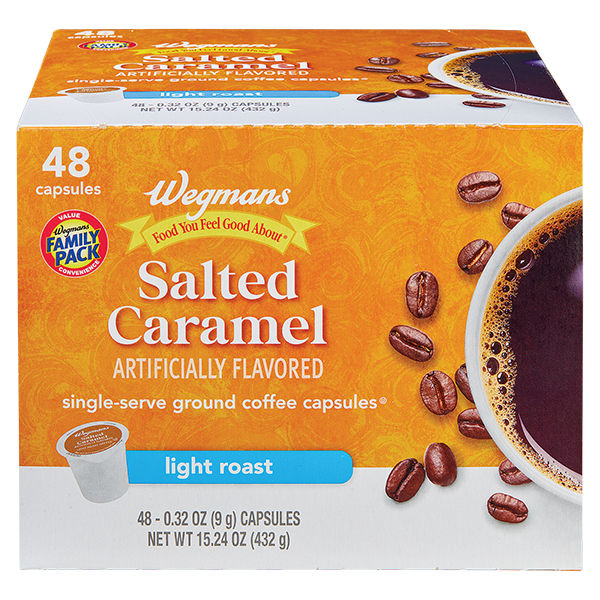 Wegmans Salted Caramel Light Roast Coffee Capsules Family Pack 48 Ct