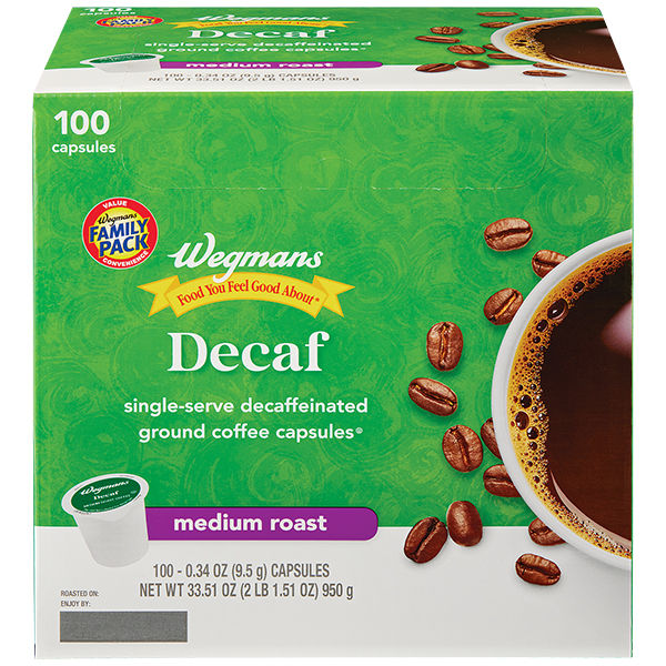 Wegmans Decaf Coffee Capsules Family Pack 100 Count