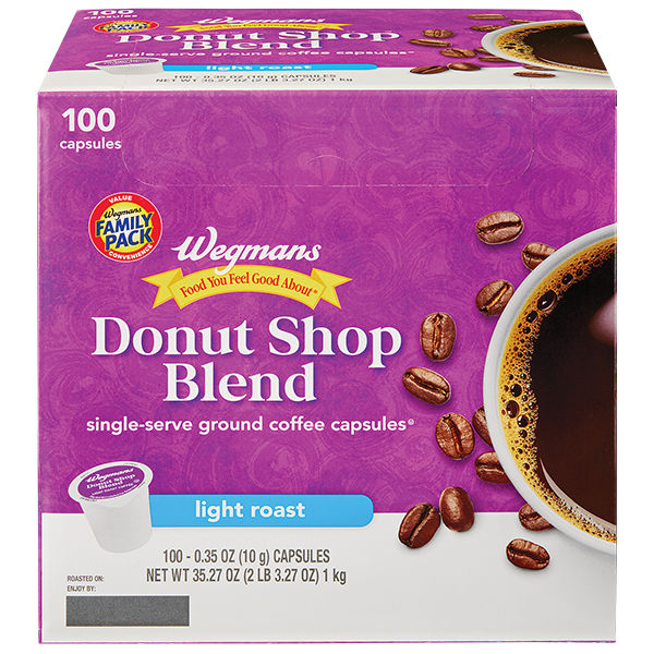 Wegmans Donut Shop Blend Coffee Capsules Family Pack 100 Ct