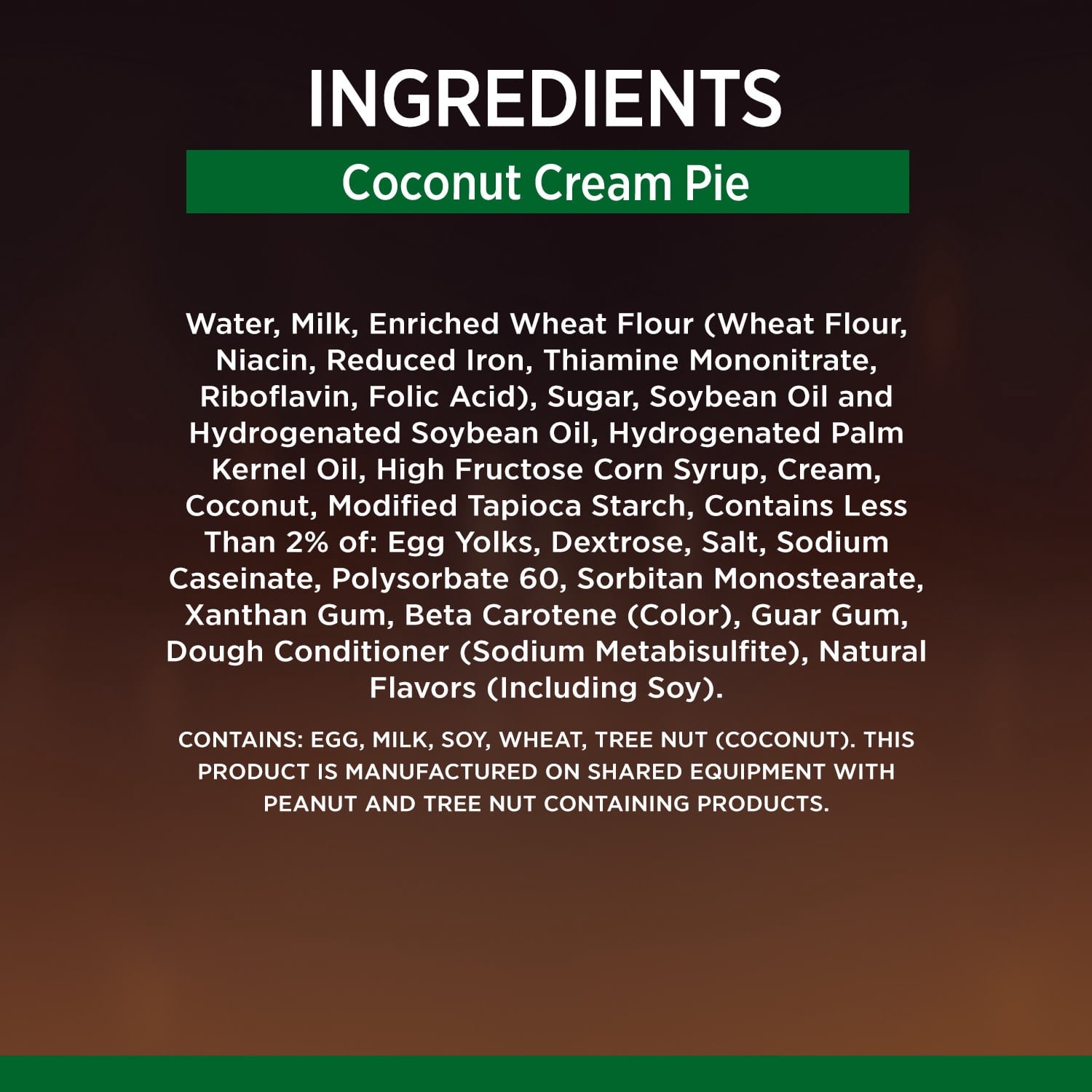 Coconut Cream Pie 30.3 Oz Frozen Dessert Marie Callender's
