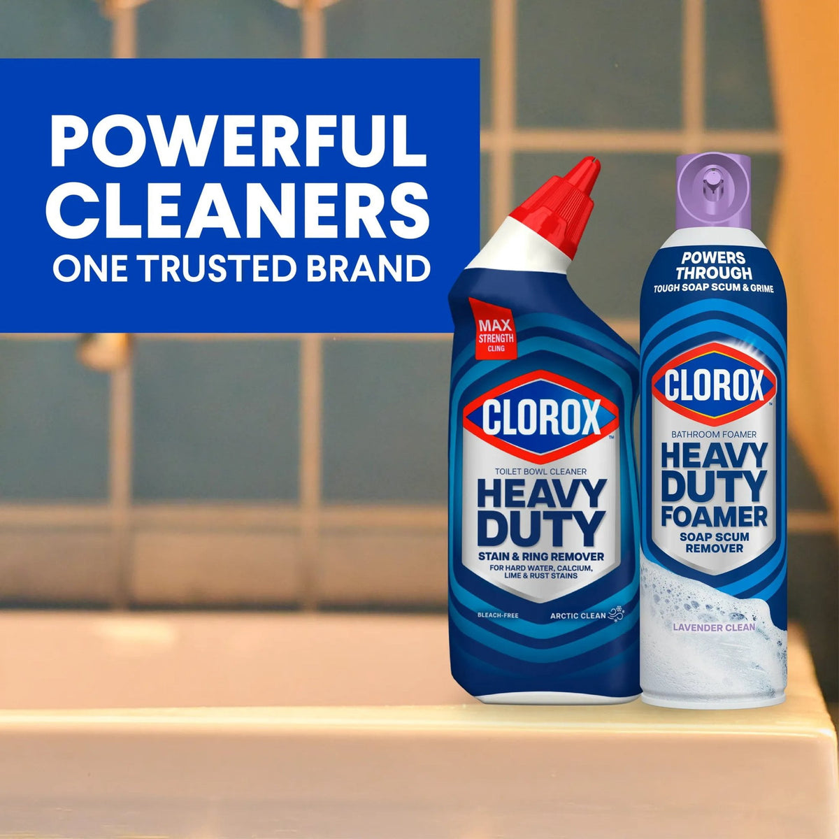 Clorox Heavy Duty Bathroom Foamer Soap Scum Remover Lavender Clean 20 oz