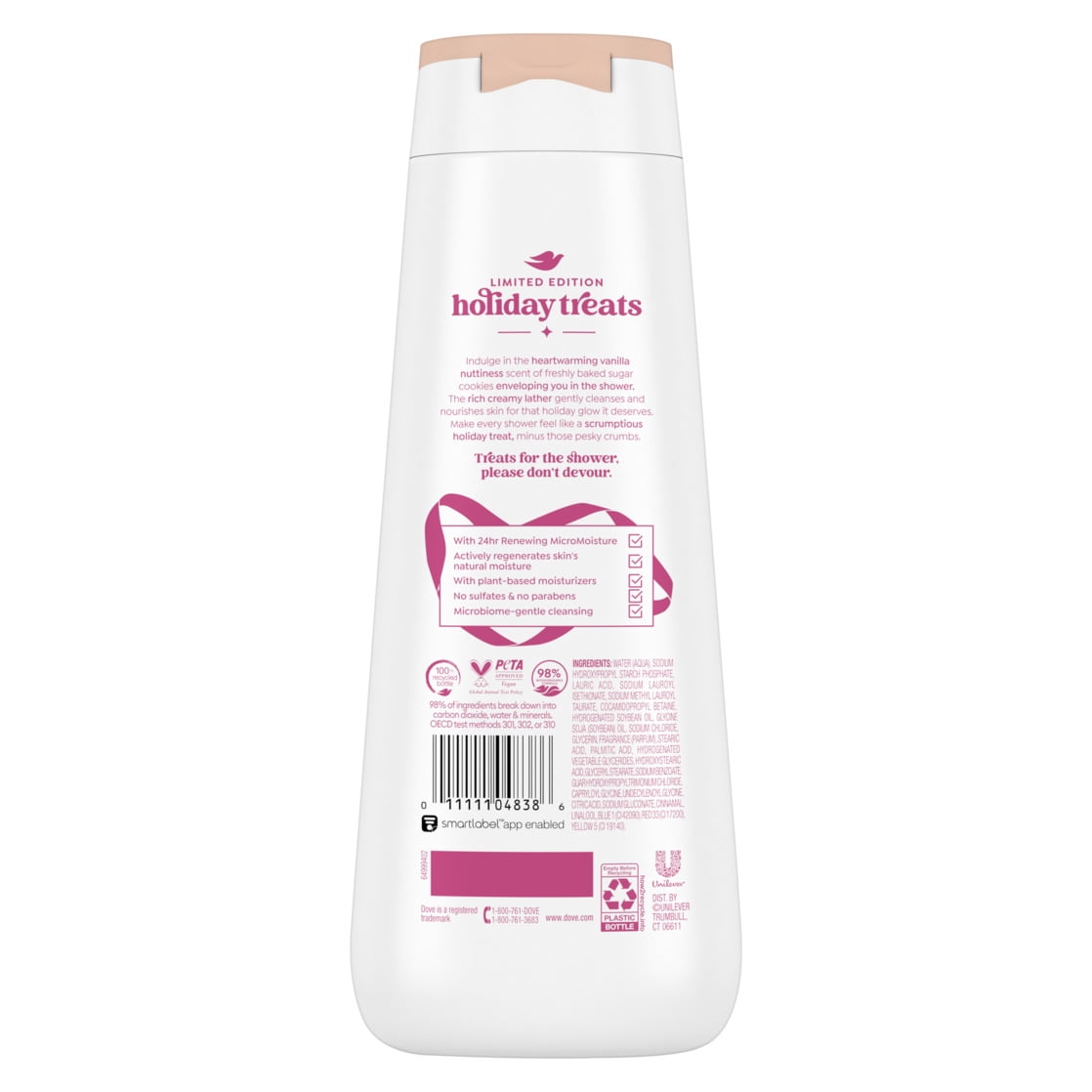 Dove Limited Edition Holiday Treats Body Wash Sugar Cookie Sprinkle Moisturizing Cleanser 20 fl oz
