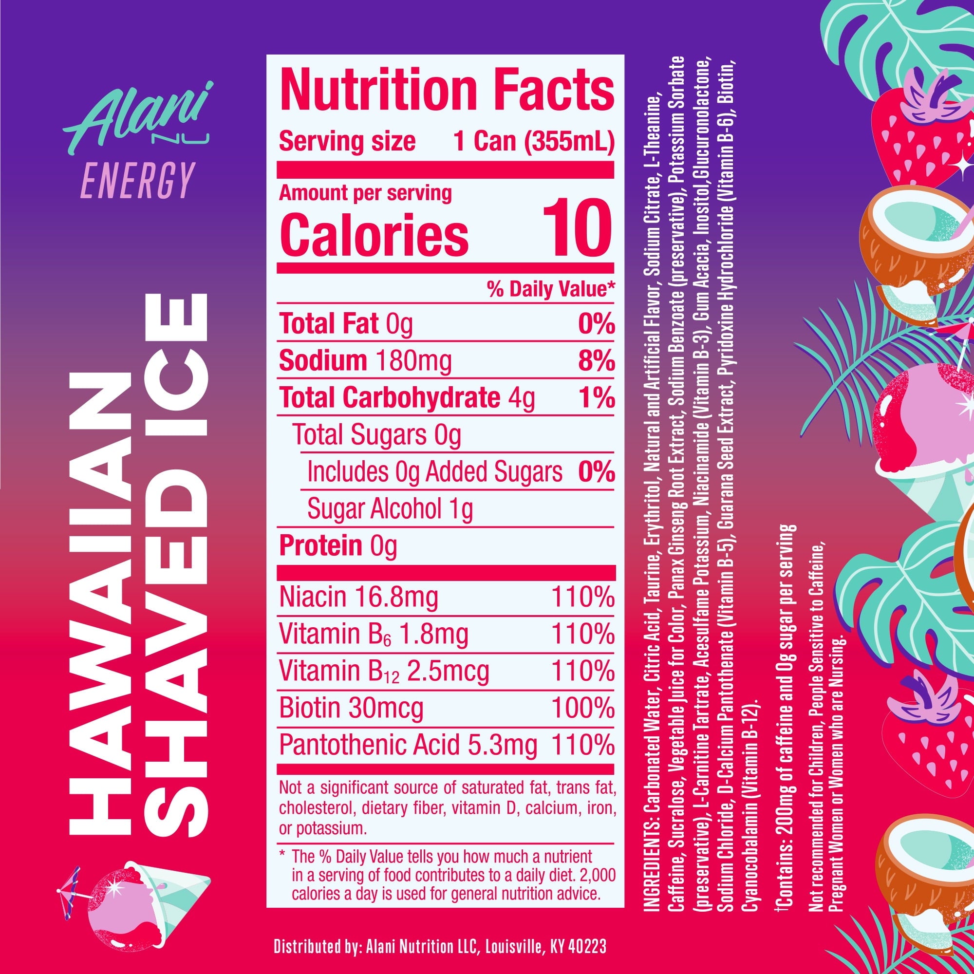 Alani Nu Hawaiian Shaved Ice Energy Drink 12 fl oz Single Can