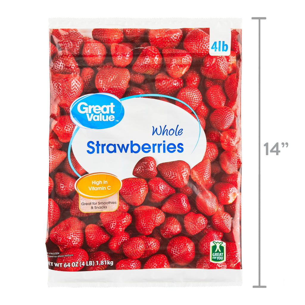 Great Value Whole Strawberries Frozen 64 Oz