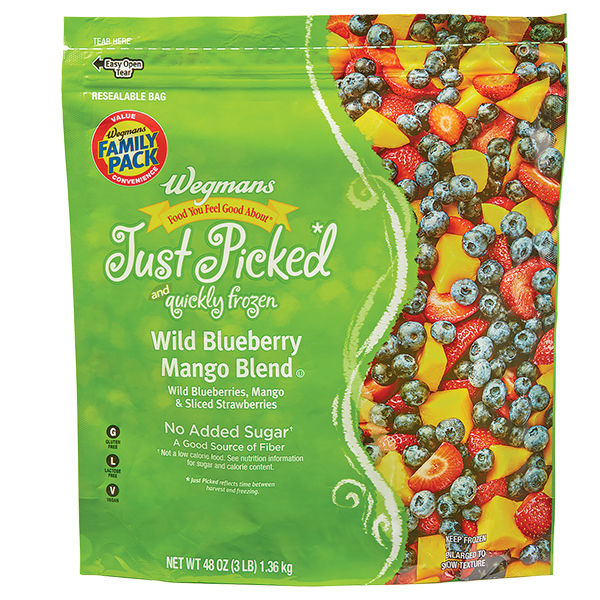 Wegmans Frozen Wild Blueberry Mango Blend Family Pack 48 oz