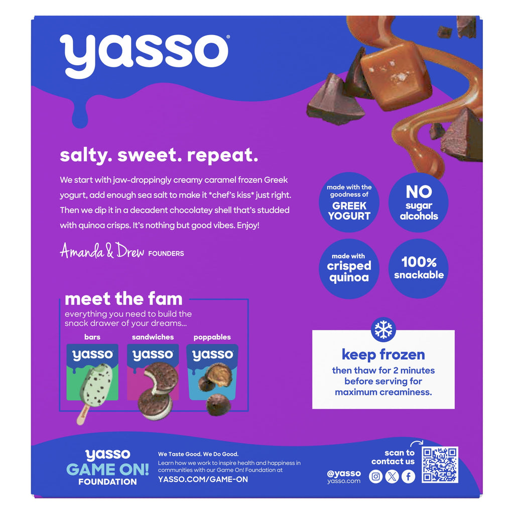 Yasso Sea Salt Caramel Chocolate Crunch Frozen Greek Yogurt Bars 4 Count 14 Fl Oz